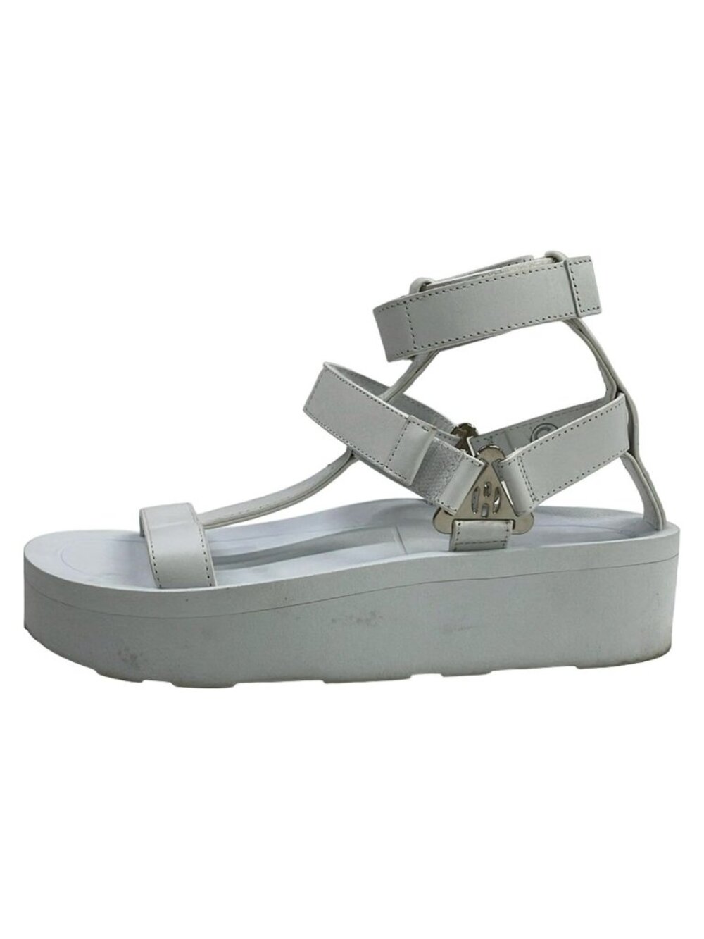 Hermes Sandals Enid White Platform Leather